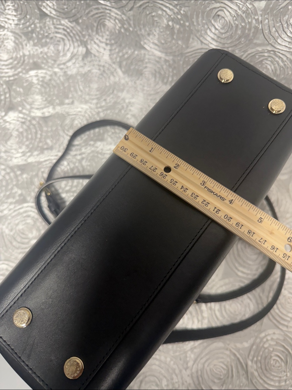 henri bendel Black Leather Shoulder Satchel with Gold Hardware - Picture 16 of 16